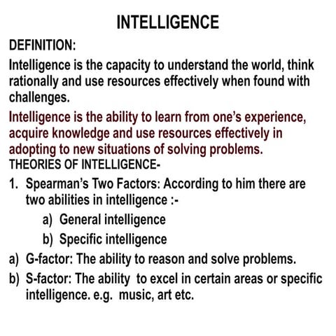 Intelligence