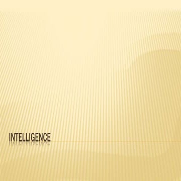 intelligence defination and types theories of intelligence