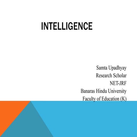 Intelligence and two factor theory