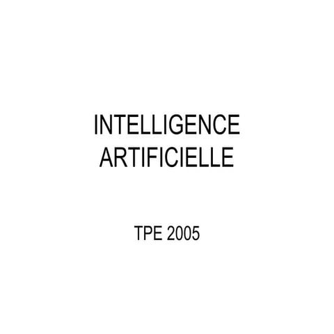 TPE 2005 - Intelligence artificielle
