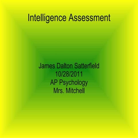 Intelligence assessment powerpoint