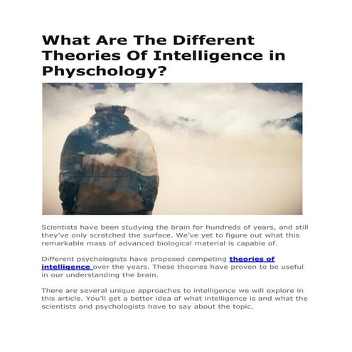 Intelligence in physchology
