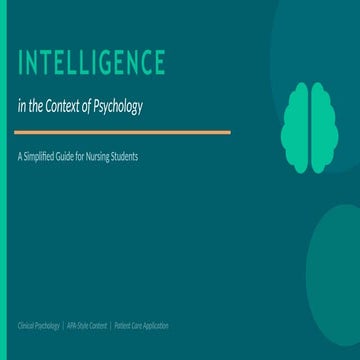 Comprehensive Intelligence in Psychology | PPTX