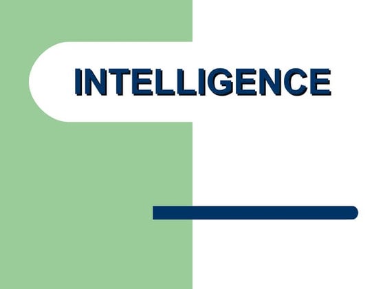 Intelligence Test And Measurement Pptx