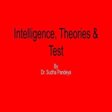 Intelligence, theories &amp; test