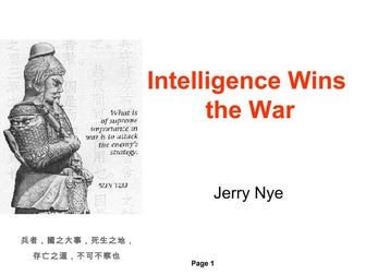 Intelligence Win The War (JerryTalk audio version)
