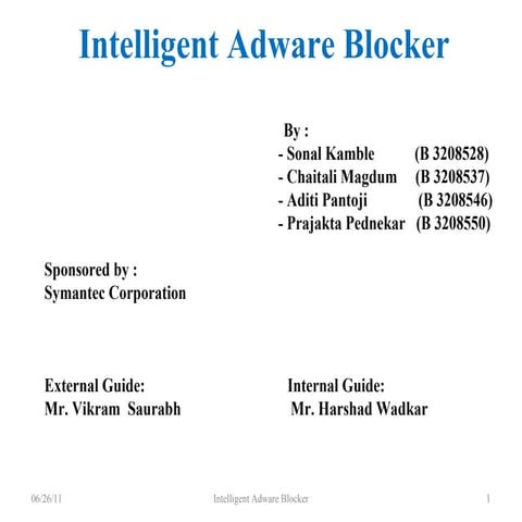 Intelligent adware blocker symantec