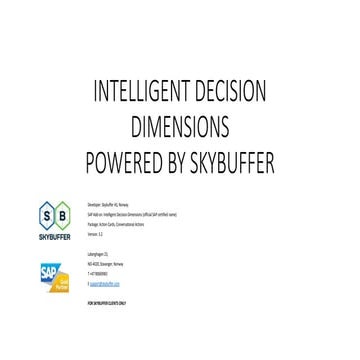 Intelligent Decision Dimensions SAP certified Add-on
