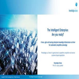 Intelligent enterprise: optimizing the knowledge driven organisation pdf