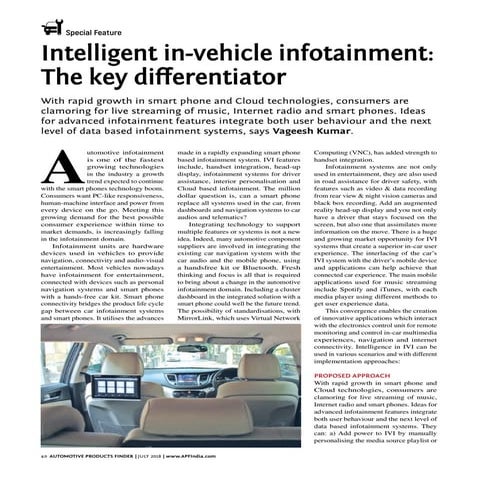 Intelligent in vehicle infotainment the key differentiator