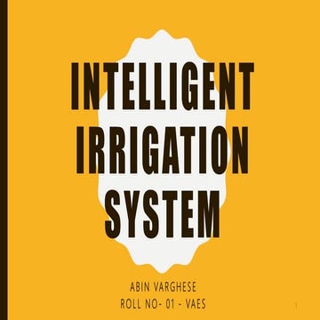 Intelligent irrigation system