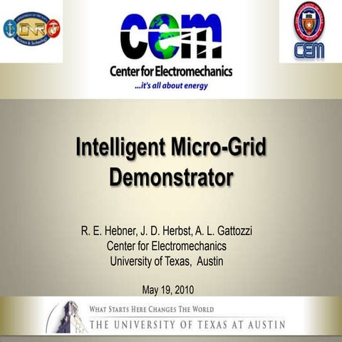 Intelligent microgrid demonstrator   angelo gattozzi - may 2010