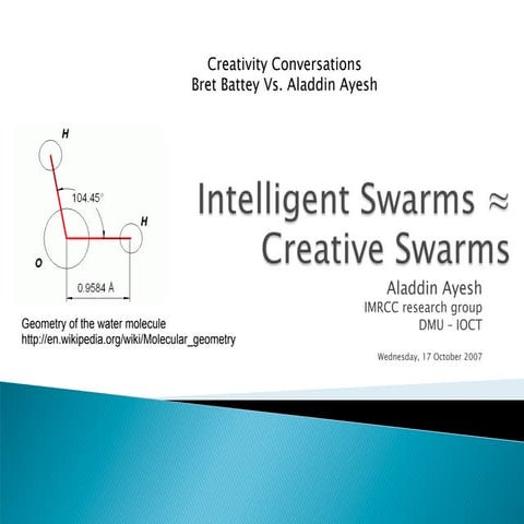 Intelligent Swarms ≈ Creative Swarms