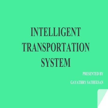 Intelligent transportation system