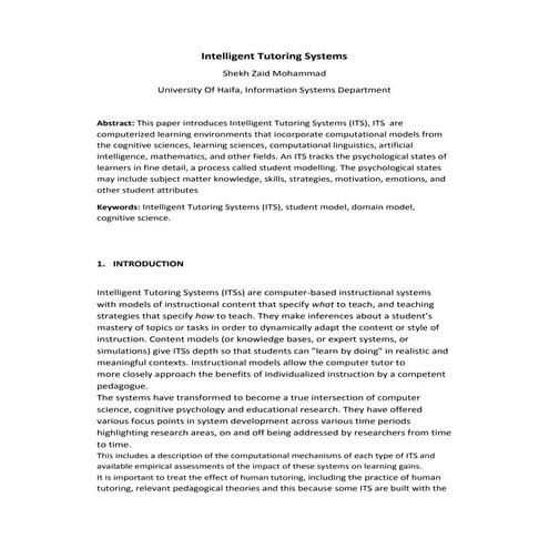Intelligent  tutoring  systems