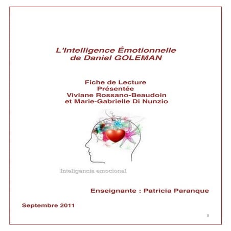 L'Intelligence Émotionnelle de Daniel GOLEMAN