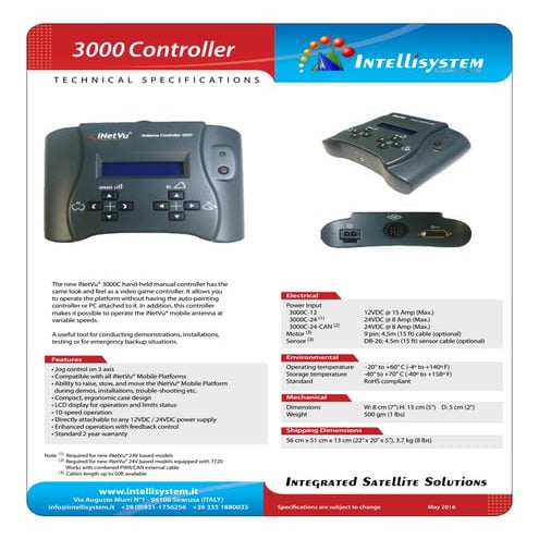 IT-ISS 3000 Controller - Intellisystem - Integrated Satellite Solutions