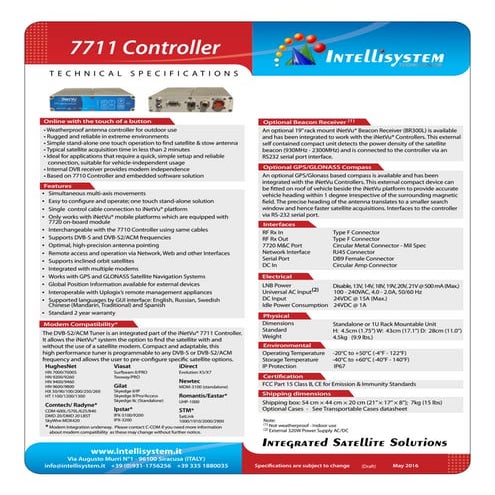 IT-ISS 7711 Controller - Intellisystem - Integrated Satellite Solutions