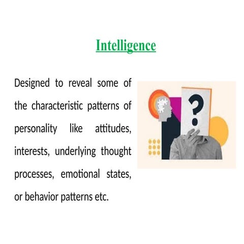 Intelligence content for applied psychology