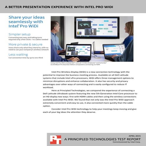 A better presentation experience with Intel Pro WiDi