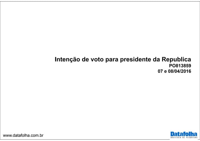 Intenção de voto para presidente - Eleições de 2018