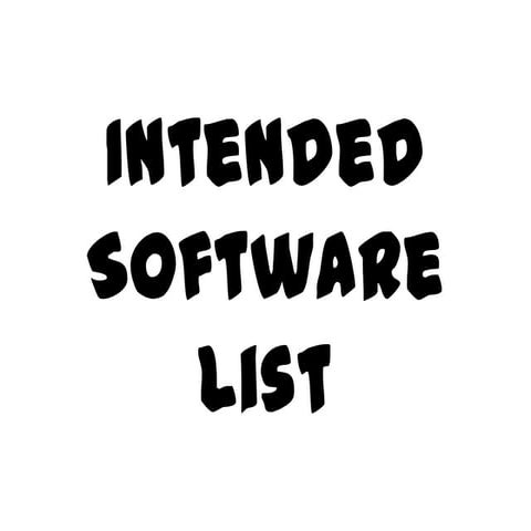 Intended software list
