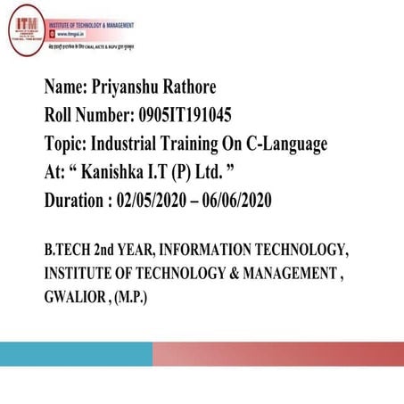 internship ppt on c language