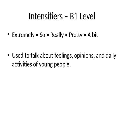 Intensifiers | PPTX