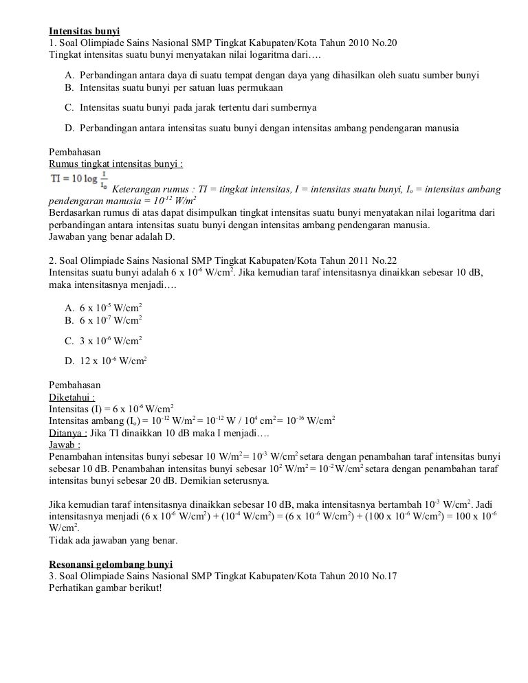 Intensitas Bunyi