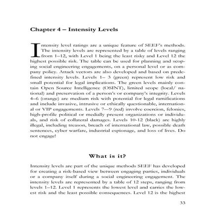Intensity levels social engineering engagement framework (seef)   first cut d...