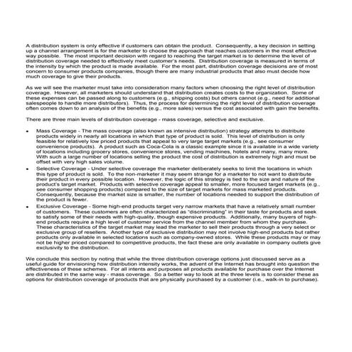 Intensity Of Market Coverage