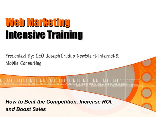 Intensive training presentation newstart