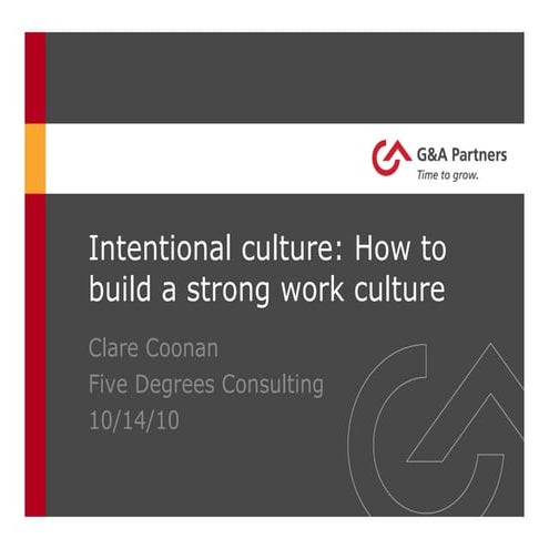 Creating 'Intentional Culture in the Workplace’ 