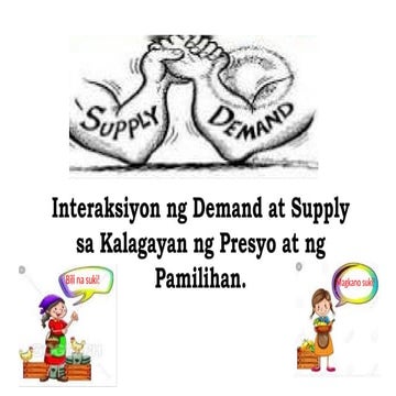 shortage at surplus, disekwilibriyo  at ekwilibriyo
