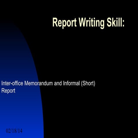 Inter office memorandum and informal (short) report