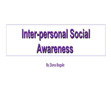 Inter-personal Social Awareness- for Intelligence