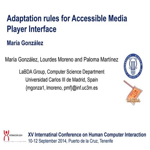 Adaptation Rules for Accessible Media Player Interface 