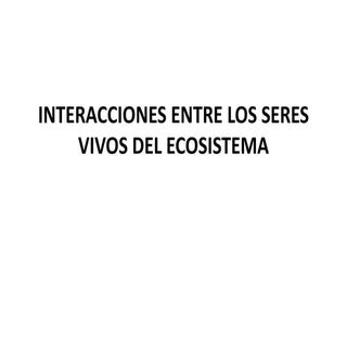 Interacciones entre los seres vivos