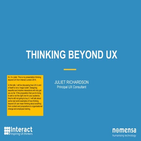 Thinking beyond UX 