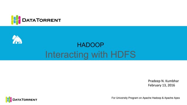 Interacting with hdfs