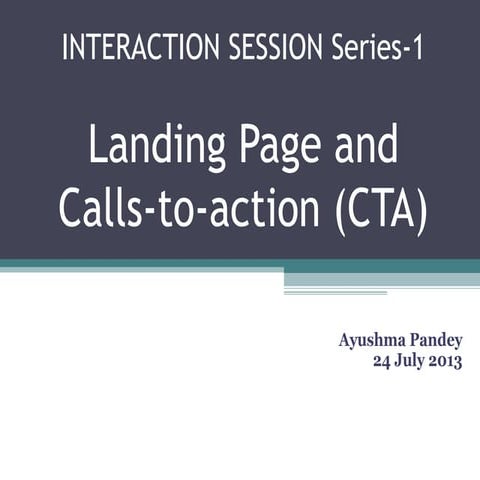 Building effective landing page and Calls-to-action for conversion