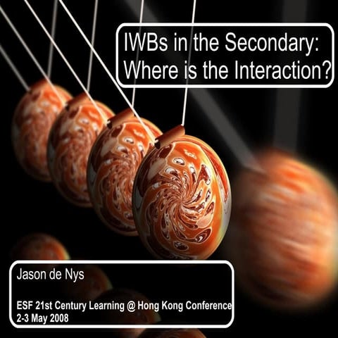 IWBs in the Secondary: Where is the Interaction?