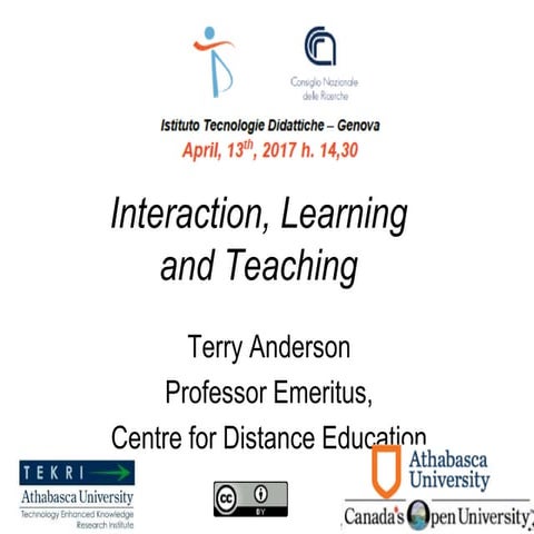 Interaction and 3 generations for italian instit. for ed tech genoa 2017