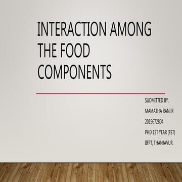 Interaction components in food