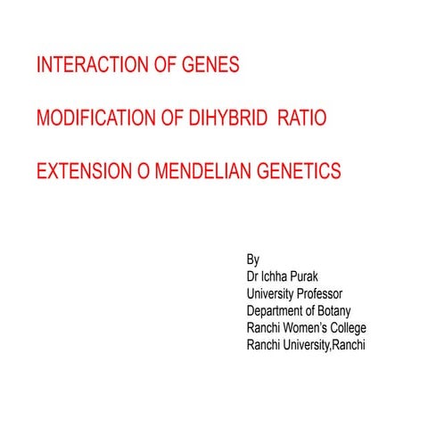 Interaction of genes for slide share