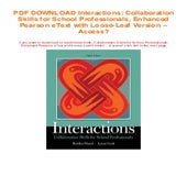 Interactions: Collaboration Skills for School Professionals, Enhanced ...