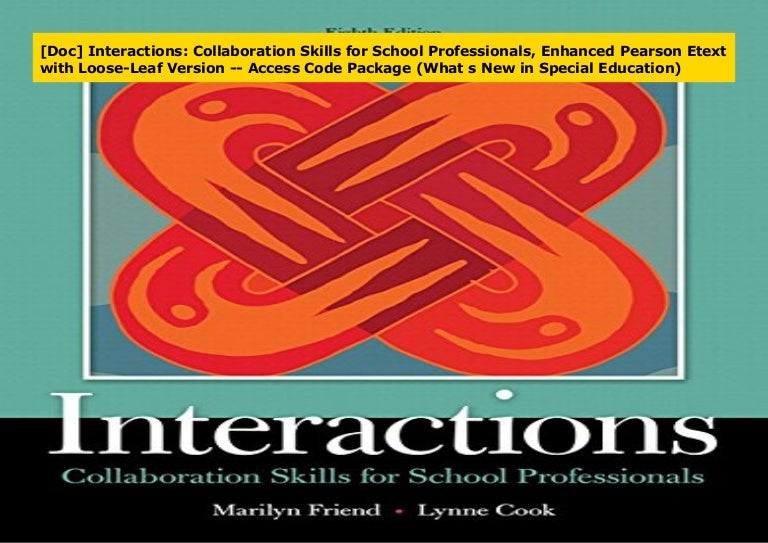 [Doc] Interactions: Collaboration Skills for School Professionals, En…