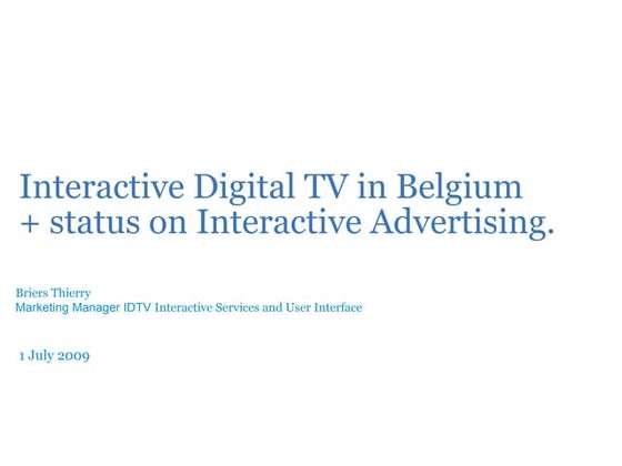 Interactive Digital TV in Belgium