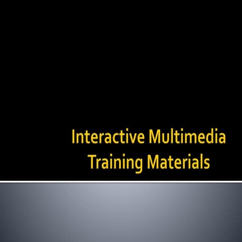 Interactive and multimedia training materials