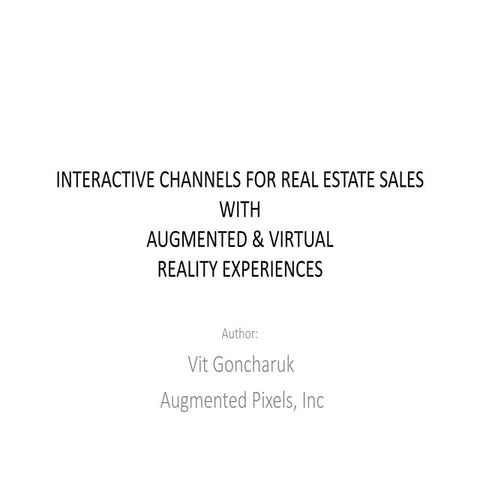 MIPIM: Interactive channels for real estate sales with Virtual and Augmented ...